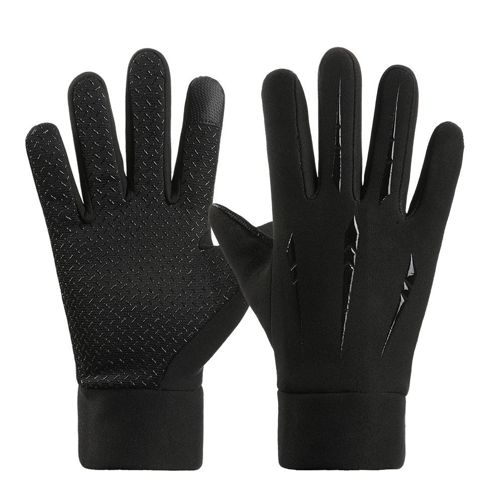 Warm Gloves for Autumn and Winter Outdoor Cycling Gloves for Men Plus Velvet Windproof and Cold Proof Students Mountaineering Touch Screen Gloves