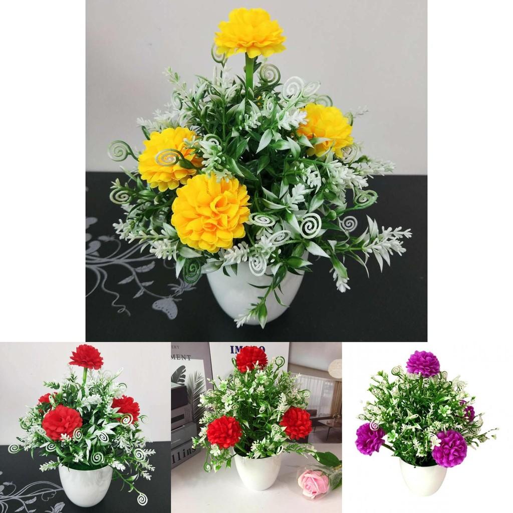 Artificial Hydrangea Plant With Plastic And Silk Flowers For Home Decor And Tabletop Display