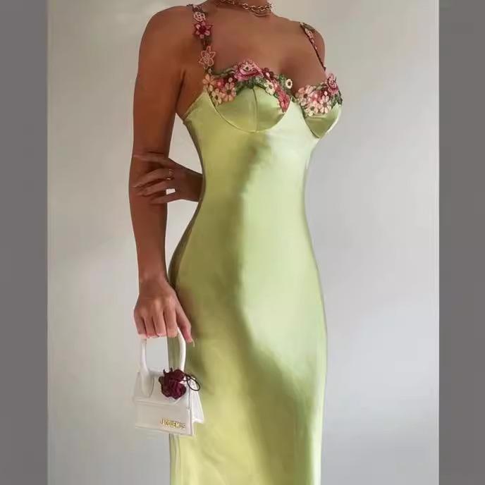 GMXIA Popruhy Krajka Saténová Niche Šaty Čistě Sexy Styl Horká Holka Taška Boky Sexy Šaty