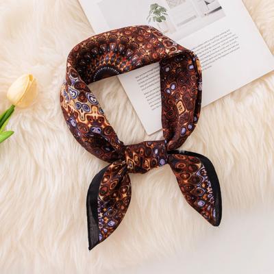 New High-end Simulated Silk Scarf 70cm Square Scarf Autumn and Winter Fashion Thin High-end Silk Scarf Cotton Small Scarf