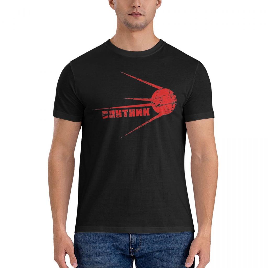 SPUTNIK CCCP Russian T Shirt Beach Y2K Casual T Shirts 100% Cotton Leisure Tee Shirt For Mens Short-Sleeve Design Tees