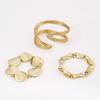 3 Pcs/Set Metal Geometric Bangle Exaggerated Women's Hand Bracelet Vintage Bracelet Set  Gift