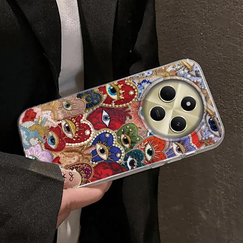 Sun Marine Floral Eyes Girls Women Phone Case For Xiaomi Poco X7 Pro X3pro X5 M6 X6 X3 NFC M5s M6 C75 C61 Bumper Fundas Cover