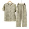 Elderly Women's Summer Short Sleeve Shirt Set