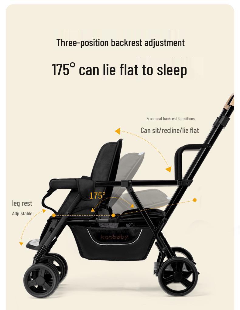 Koobaby Twin Lightweight Foldable Double Stroller for Infants and Toddlers