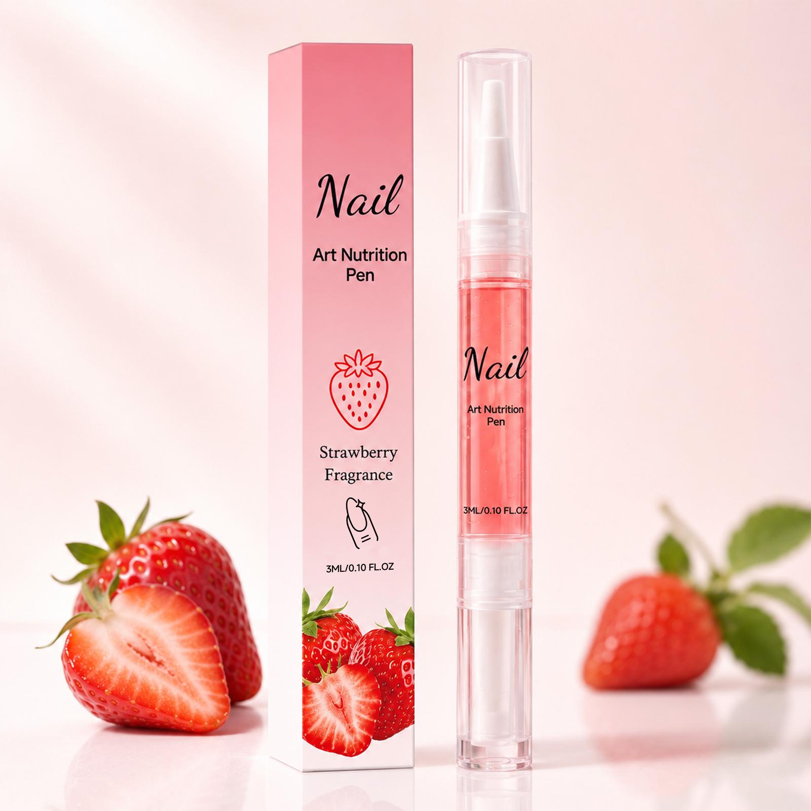 

Nail Art Nutrition Pen Strawberry Fragrance Nail Care Treatment Oil Pen for Nail and Cuticle Nourishment 3ML One Size розовый