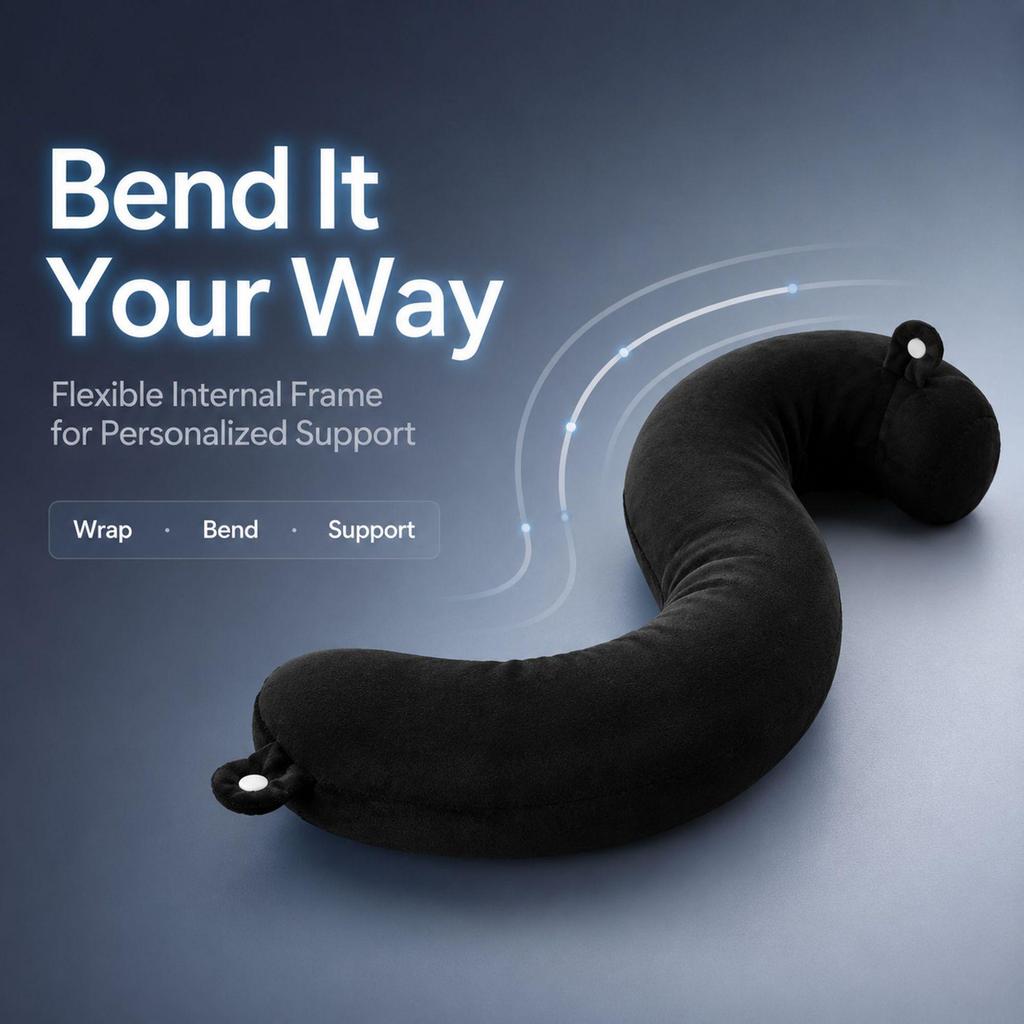 Cross-Border Memory Foam U-Shaped Travel Neck Pillow - Bendable & Slow Rebound for Neck Support