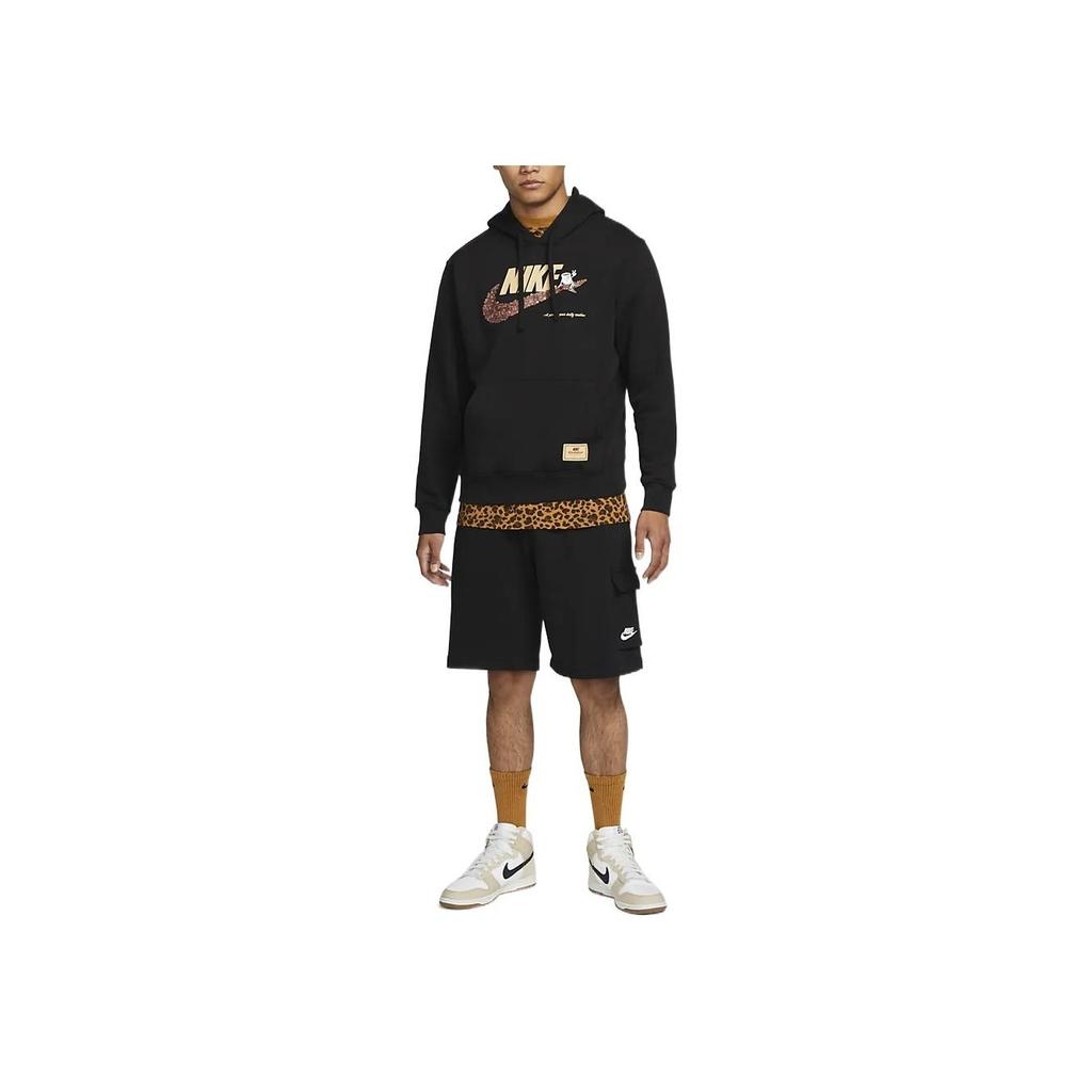 Nike Solid Color Hoodie With Brand Logo Print Long Sleeve Sweatshirt Men Hoodie Black DX6513-010