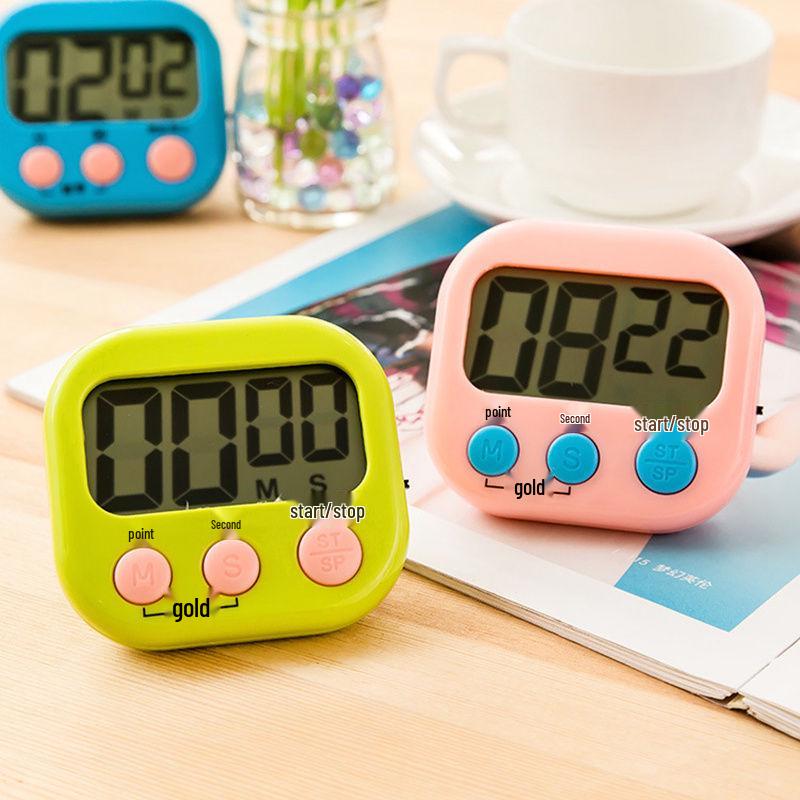Kitchen Timer & Alarm Clock: Loud, Cute, Electronic Stopwatch for Students.