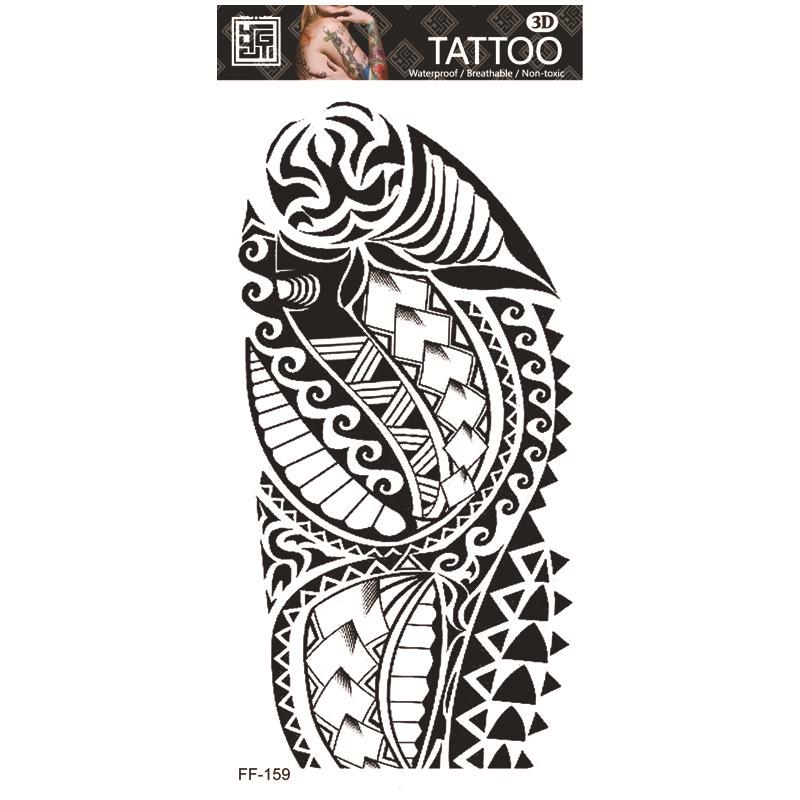Yuanhua Waterproof Wolf Head Totem & Arabic Text Tattoo Stickers