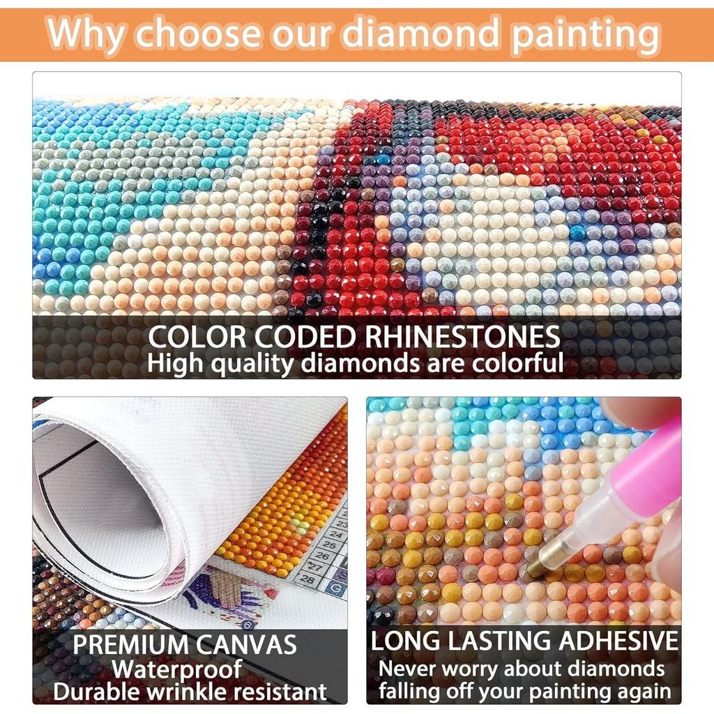 Jesus Diamond Painting Set, 5D Cross Stitch Painting Paint, DIY Full Circle Gemstone Craft, Decorative Home Wall Mural