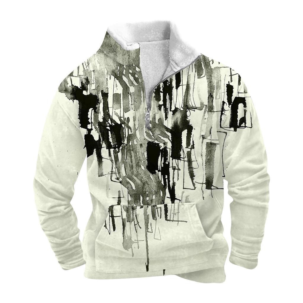 Das Herren-Sweatshirt mit Stehkragen im Frühling und Herbst ist ein Outdoor-Freizeitpullover