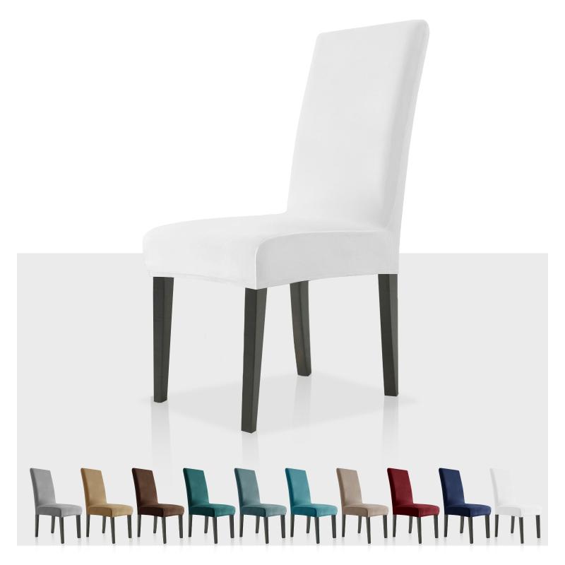 Simple Solid Velvet Fabric 4pcs Chair Cover Super Soft Chair Covers for Dining Room Seat Cases Stretch for Banquet Autumn Winter