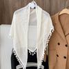 Women S Knitted Solid Color Tassel Versatile Shawl Wrap