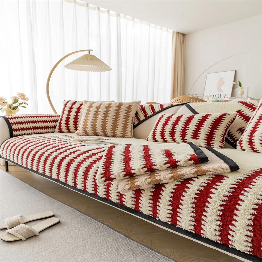 Sofa Cushion Four Seasons Universal Non-slip Chenille Cushion New All-inclusive Universal Sofa Cover Cover Cloth