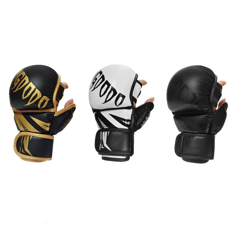 Kampfhandschuhe MMA Halbfinger-Boxhandschuhe PU-Leder Kampf mit Handschuhen Kampfhandschuhe Erwachsenen Muay Thai Wettkampfhandschuh