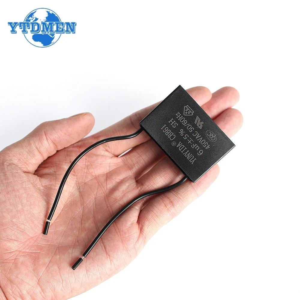 3pcs CBB61 450V Fan Capacitor 0.8/1/1.2/1.5/1.8/2/2.5/3/3.5/4/4.5/5/6/7/8/10 UF Ceiling Fan Motor Run Rectangle Capacitors Kit