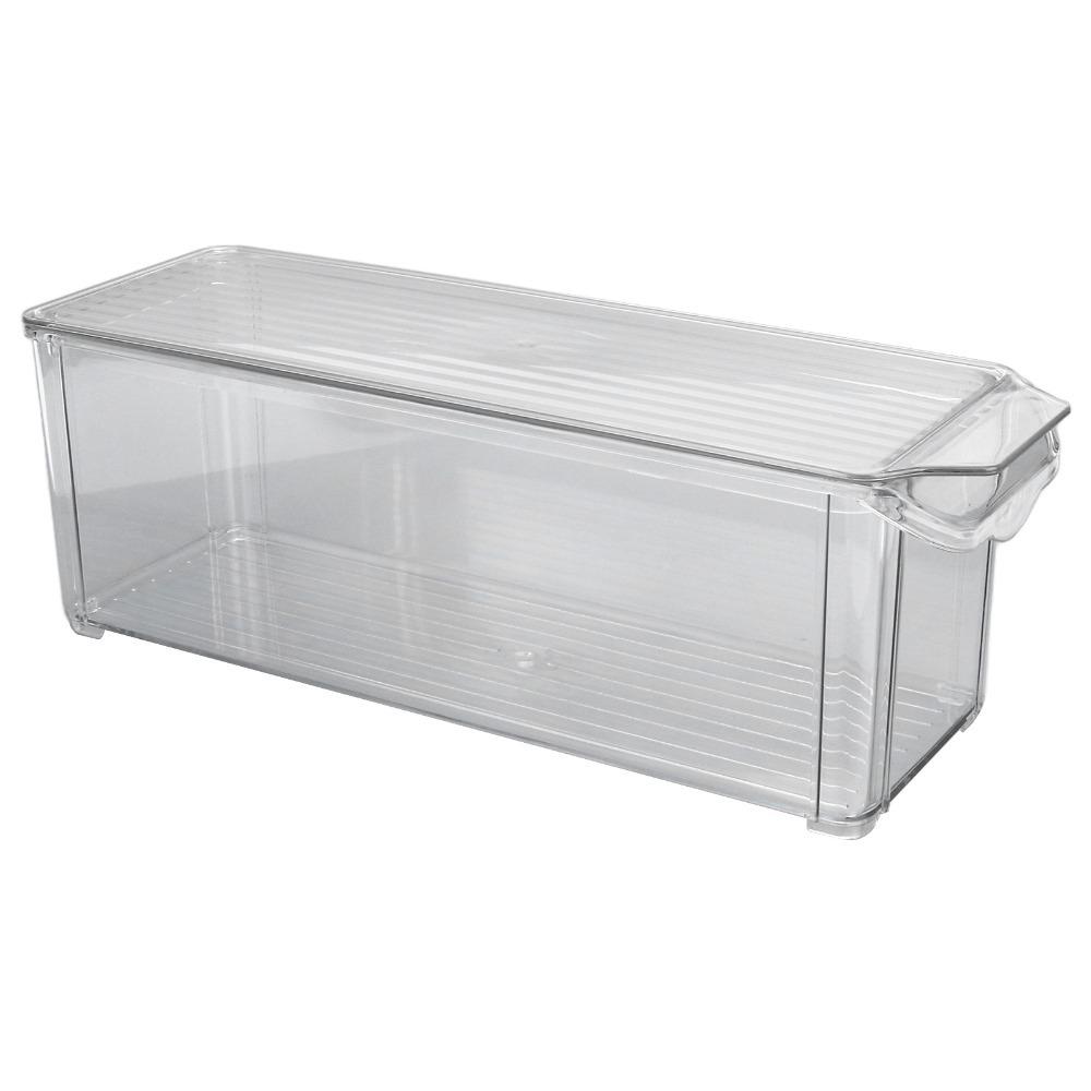 Large Capacity Clear Organizing Bin Transparent Plastic Pantry Storage Bin With Lid Durable Plastic Storage Box Kitchen
