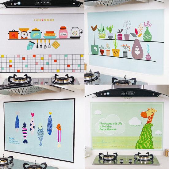 

Мультяшные животные, рыбы, цветы, самоклеящаяся плитка, стикер на стену, украшение для кухни