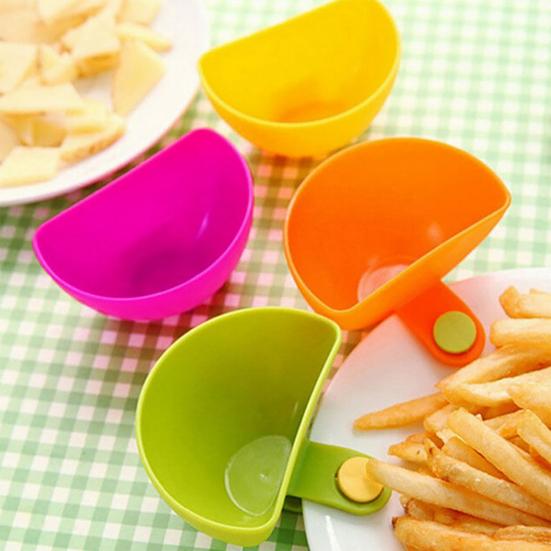 2 ks Typ klipu Namáčecí miska Potravinářský Plast Půlkruhový dresink na salát Koření Koření Mísa na odpadky Omáčka Nádoba Držák Nádoba Krabice Kuchyňské potřeby