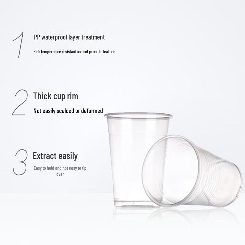 MIAOJIE 240ml Thick Disposable Plastic Cups