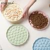 KEMORELA Ciotola Ceramica Lenta per Gatti - Ciotola Cibo per Animali Design Zampa, Piatto Anti-Ingozzamento per Gatti e Cani Piccoli