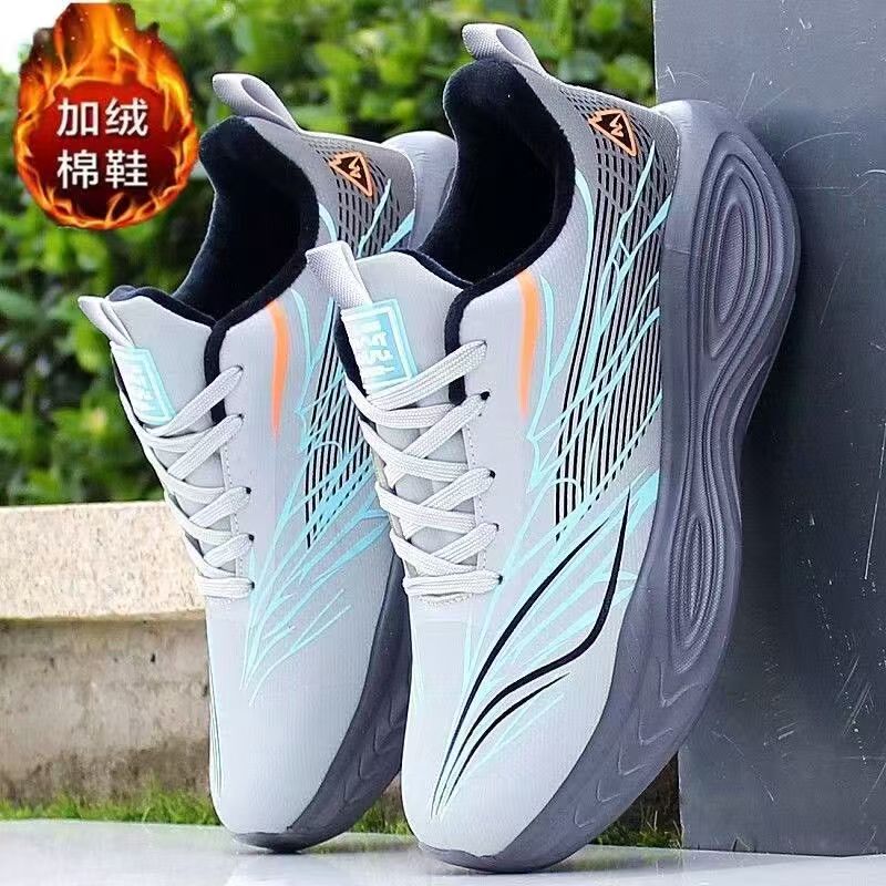 Winter new velvet thickened cotton shoes soft-soled non-slip running shoes student shock-absorbing sports casual shoes 38
