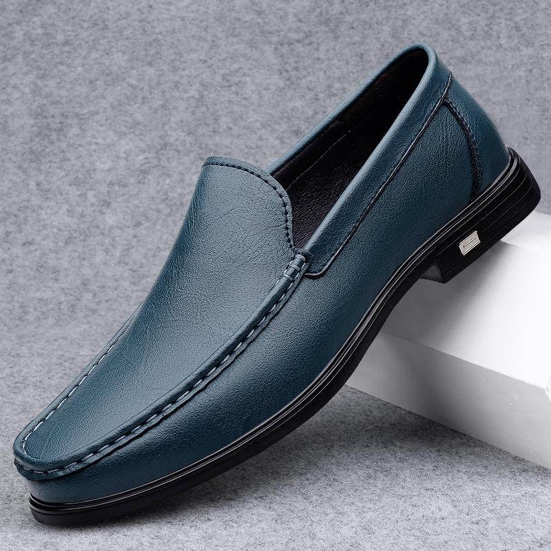 Spring Genuine Leather Men's Loafers Comfortable Slip-on Driving Casual Low Heel Shoes Soft Bottom Business Dating Loafers Shoes
