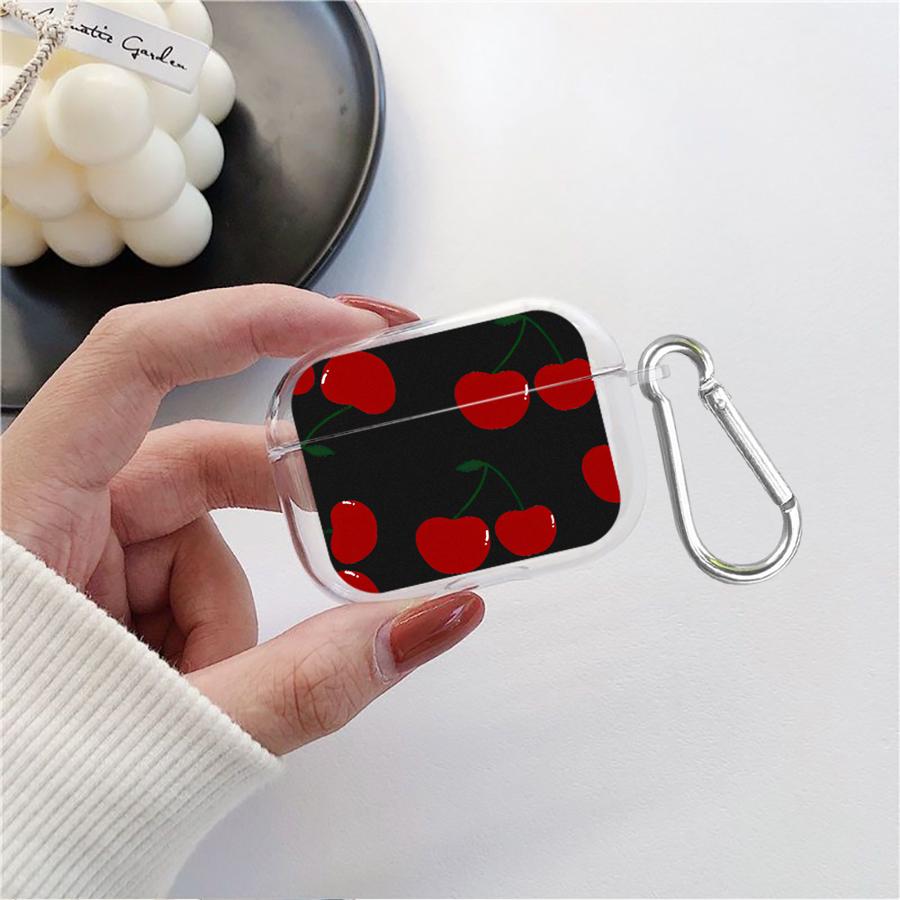 

Cute Cherry Fruits Case For Airpods 1 4 2 Pro2 Pro 3 Pro3 Clear Earphone Cases Cover Airpods Pro 3
