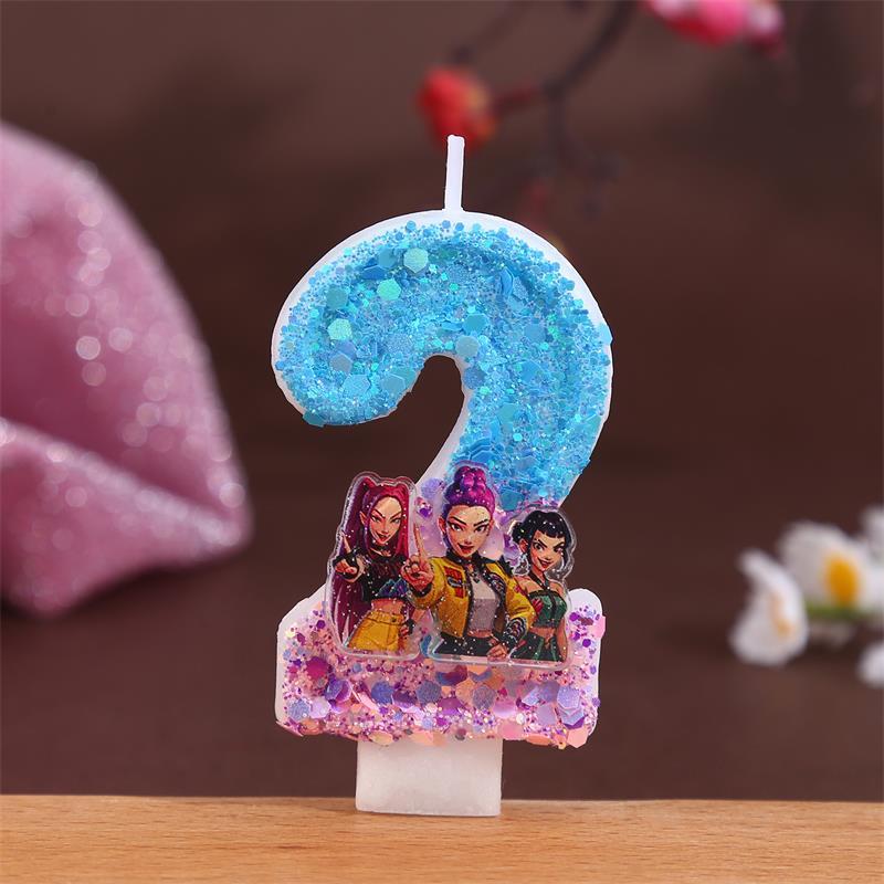 Nová Kpop Anime Démoni Lovci Téma 3D Digitální Svíčka Ozdoba na Narozeninový Dort Číslo 0-9 Svíčka Dětská Párty Doplněk Pomůcka Dárek