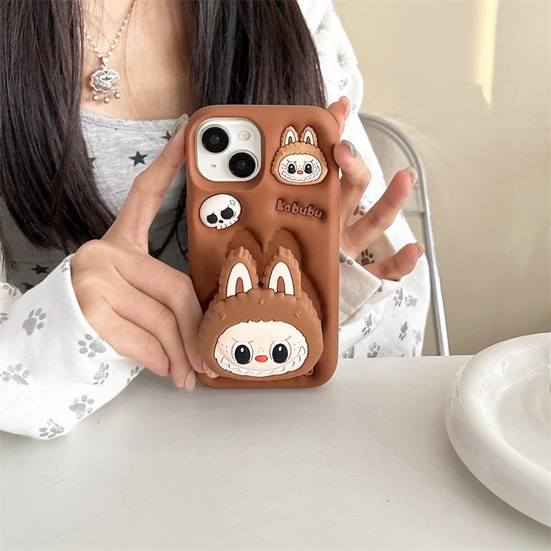 Cartoon Silicone Pull Tab Phone Case for iPhone 11-16 PRO/MAX