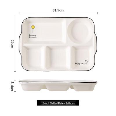Nordic Ceramic 4-Compartment Divided Plate