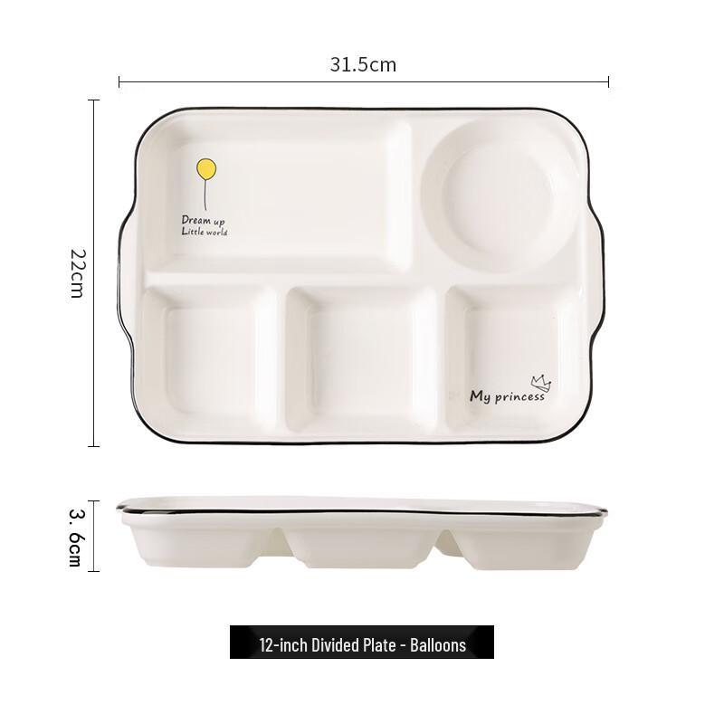 Nordic Ceramic 4-Compartment Divided Plate