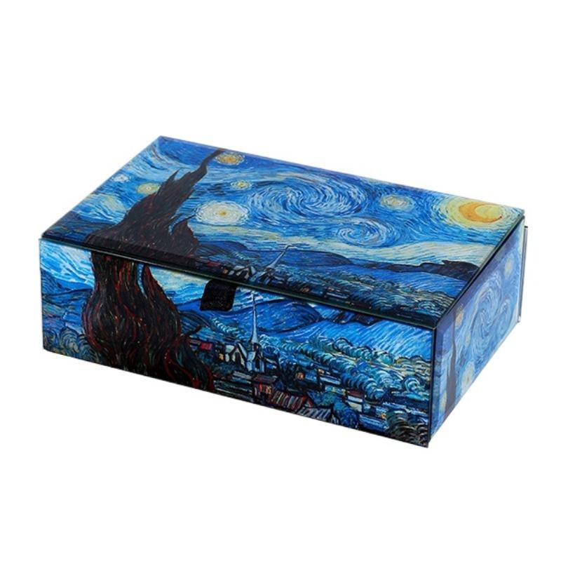 Small Jewelry Box Glass Velvet Trinkets Storage Boxes for Bedroom Necklace Organizer Earring Box Bracelets Watch Display Gifts
