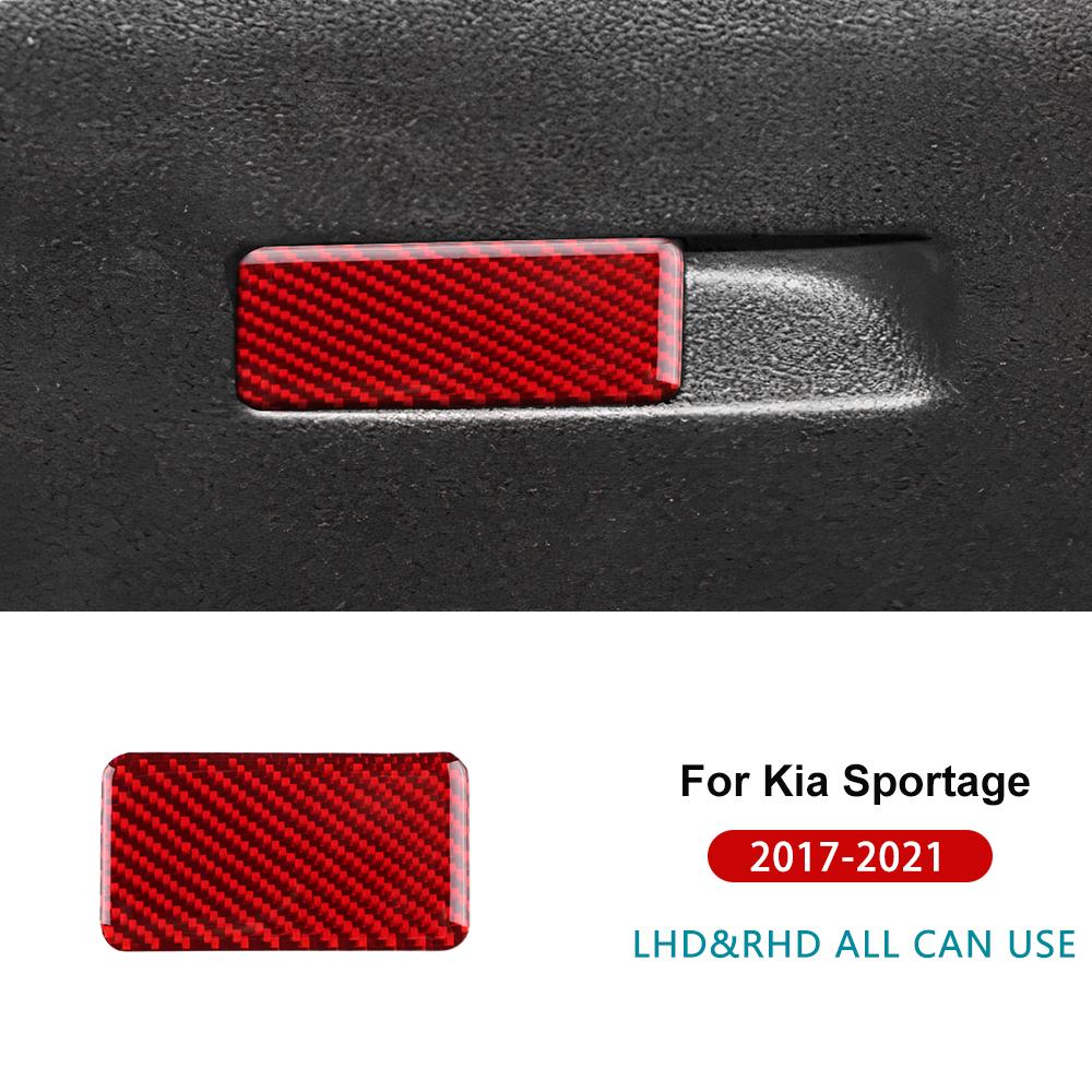 

Real Soft Carbon Fiber Trim Sticker LHD RHD For Kia Sportage 2017 2018 Car Fuel Box Panel Interior Accessoires Passenger Box Red