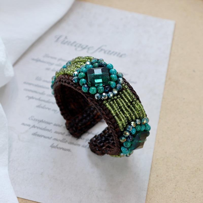 

Браслет ручной работы в богемном этническом стиле, плетеный из натурального камня, ретро, персонализированный тибетский браслет с украшениями для женщин