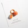 Cute Persimmon Keychain: Cartoon Orange Pom-pom Charm for Bags & Gifts