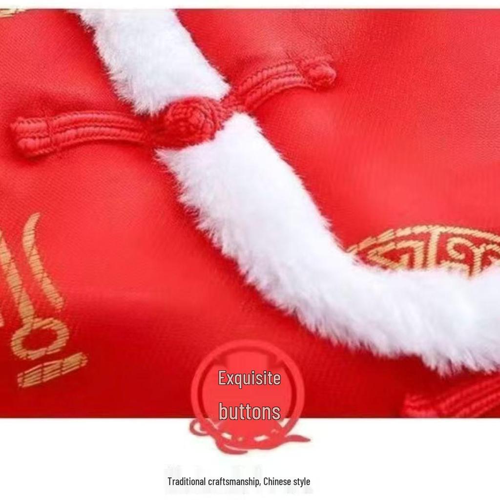 Children's New Year Tang Suit Vest, Kindergarten Cotton Vest, Festive Chinese Style Red Outfit for New Year Celebrations