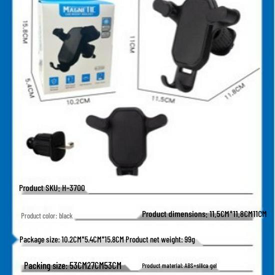 New Model Spiral Air Vent Gravity Car Phone Holder for Navigation