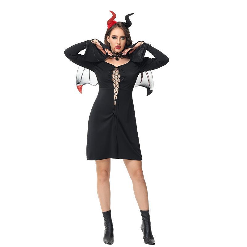 New female Halloween costume demon witch strap dress sexy witch stage performance suit