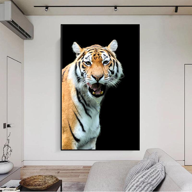 Wild Animal Picture Lion Tiger Canvas Painting Prints Wall Art Modern Living Room Decoration Poster For Home Bedroom Cuadros