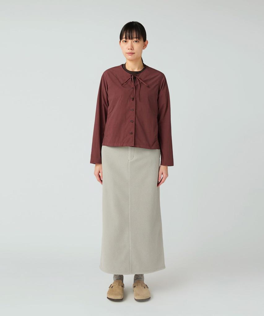 Snow Peak Garment Dyed Blouse Long Sleeve Brown 2 SH-25AW001, Women's Shirt,