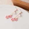 Pearl Pink Cherry Blossom Stud Earrings Femininity Sweet Diamond Earrings Niche Design Cute Small Fresh Earrings