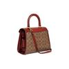 Coach Samy 24 Classic Monogram Print Push Lock Closure Leather And PVC Shoulder Bag Crossbody Bag Tote Bag Medium Women Bags Brown Red CH724-B4NQ4