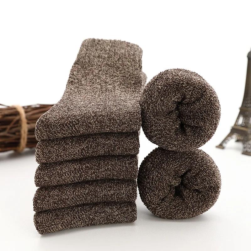 

5 Pairs Thicken Wool Socks Men High Quality Towel Keep Warm Winter Socks Cotton Christmas Gift Socks for Man Thermal Size 38-45 EUR 38-45(US 6-11)
