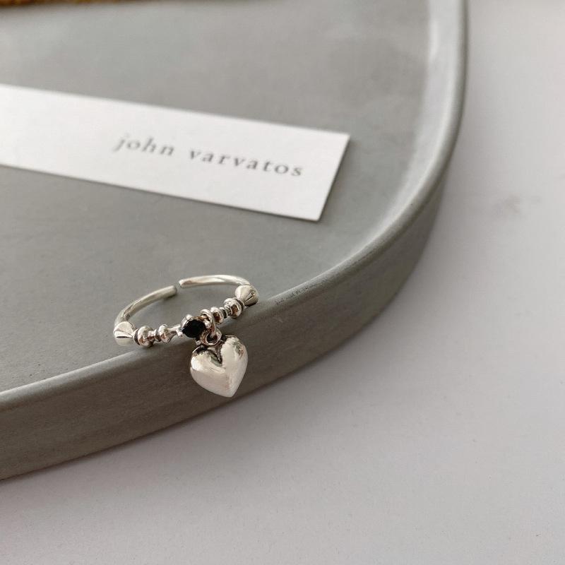 

Ретро корейський кулон-серце 925 посріблений відкритий перстень - Жіноча модна прикраса на вказівний палець Adjustable