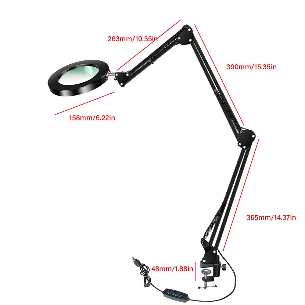 New 72LED 8X/10X Remote Control Magnifier USB 3 Colors LED Magnifying Glass for Soldering Iron Repair/Table Lamp/Skincare Beauty