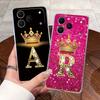 Phone Case For Tecno Spark 50 Bumper Transparent TPU Shockproof Soft Casing Crown Lucky Initial Letter Pattern Couple Shell