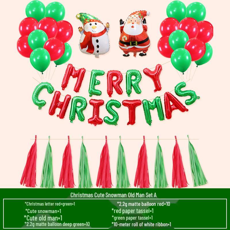 Christmas & New Year Cartoon Foil Balloon Decoration Set