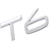 T6 Emblem 3D Metal Badge Car Hood Truck Door Side Fender Rear Trunk Emblem Sticker Decals for Volvo XC60 S60 V60 Polester (Silver)
